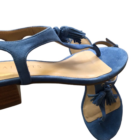 Talbots Blue Murano Suede Leather Thong Tassel Sandals Size 5.5M ***SELL AS IS** - Picture 11 of 12